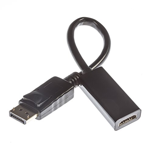 Poppstar Displayport 1.2v Kabel, inkl. Audioübertragung, HDCP 1.3 dreifach geschirmt, 4k Ultra HD, vergoldete Kontakte, 12,5 cm von POPPSTAR