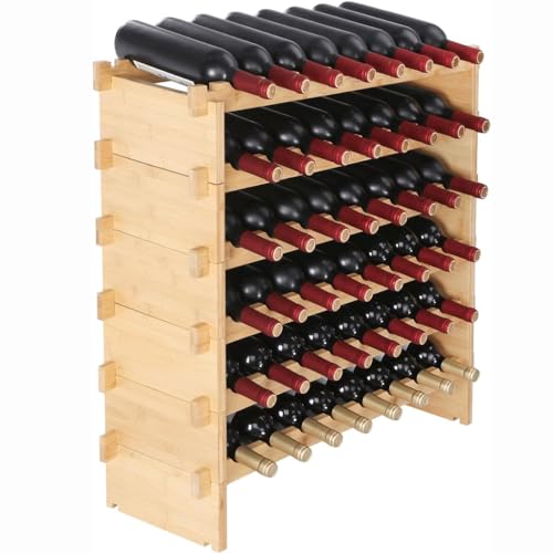 POSEDWRA Rotweinregal im europäischen Stil, modischer kreativer Weinschrank aus Holz, vom Boden bis zur Decke, Weinregal, Rotwein-Präsentationsständer von POSEDWRA