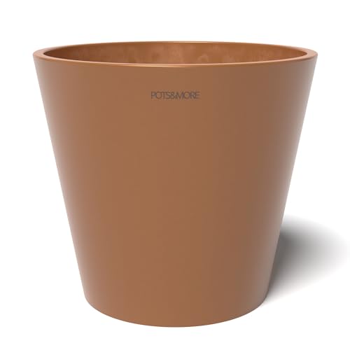 POTS&MORE Pflanztopf Conico 20 (ø 20 cm, runde Form, Farbe Terrakotta, Höhe 18 cm, Übertopf Kunststoff, für Zimmerpflanzen) VP012003 von POTS&MORE