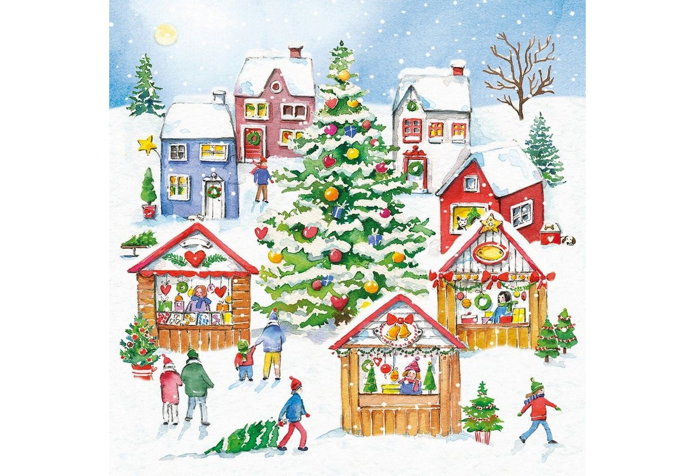 PPD Papierserviette 20 Servietten Christmas Market 33x33cm, (20 St) von PPD