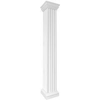 Säulen und Halbsäulen eckig voll kanneliert in 3 Größen, Fassadenstuck modern außen Prestige Decor Größe s - geschlossen, Basis/Kapitell - beidseitig von PRESTIGE DECOR