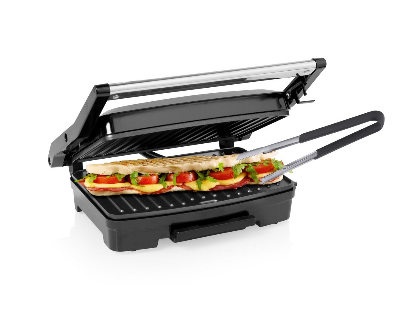 PRINCESS Kontaktgrill, 750 W, mit Grillzange Elektro Multi Tisch-Grill Low fat Indoor Paninimaker von PRINCESS