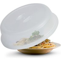 Pro Home - Mikrowellenabdeckung Ø26 x 7cm, ( 2er Set ) Geschirhülle für die Mikrowelle - Mikrowellenhaube, Spritzschutz, Mikrowellendeckel transparent von PRO HOME