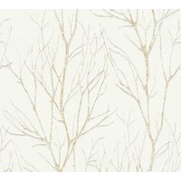 Natur Tapete Profhome 372603 Vliestapete leicht strukturiert mit floralen Ornamenten matt beige gold creme 5,33 m2 - beige von PROFHOME