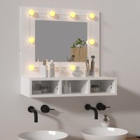 Bonnevie - Bad-Hängeschränke,LED-Spiegelschrank,Badezimmerschrank Hochglanz-Weiß 60x31,5x62 cm -BNC54274 - Weiß von BONNEVIE