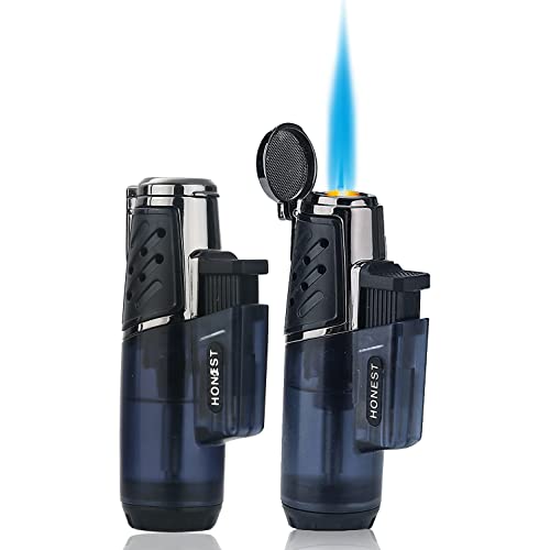 PROMISE Einzelflammen Jet Feuerzeug winddichter Zigarettenanzünder Butabe nachfüllbares Gasfeuerzeug für Kerze Aromatherapie Geschenkidee (2er-Pack) von PROMISE