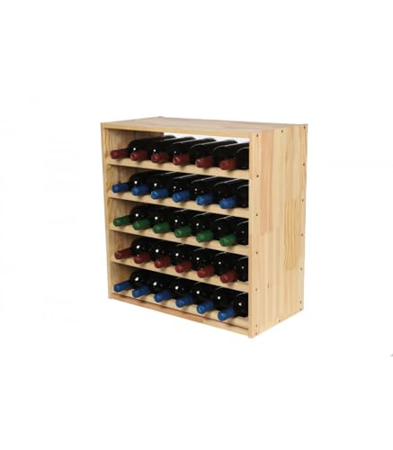 PROREGAL Modulares Weinregal VINCELLAR MOD | HxBxT 60x60x30cm | Standard Modul für 30 Flaschen | Massives Kiefernholz | Natur | Weinhalter Weinständer Flaschenständer Flaschenregal Holzregal von PROREGAL