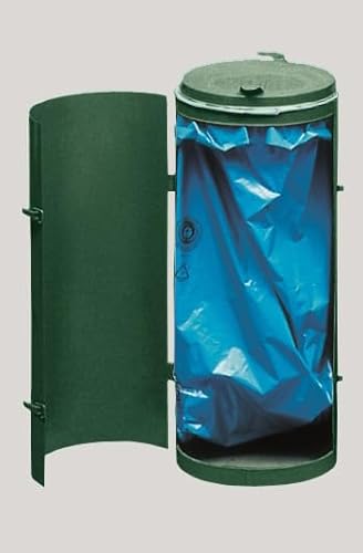 PROREGAL Robuster Abfallsammler mit Deckel & Einflügeltür | 70 Liter, HxBxT 90x45x45cm | Stahl | Grün | Mülleimer Abfalleimer Müllkorb von PROREGAL