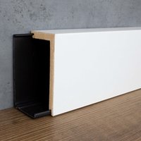 Heizrohrabdeckleiste Ohne Montageprofil 41 x 91 x 2400 mm mdf foliert Weiß Abdeck Sockelleiste 24 Meter - Weiß - Proviston von PROVISTON