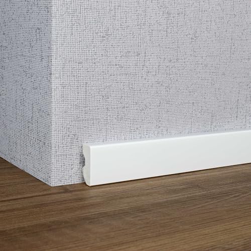 PROVISTON Sockelleiste 16 x 40 x 2000 mm Moderne Fußleiste eckiges Profil Hochwertige Fußleiste Kunststoff Weiß Wasserfest, Robust und Langlebig von PROVISTON