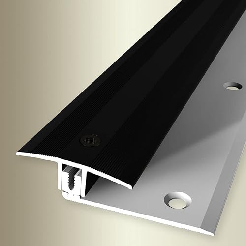 PROVISTON | Übergangsprofil | Breite: 37 mm | Höhe: 7-17 mm | Länge: 2700 mm | Aluminium eloxiert | Flexibles Ausgleichsprofil | Gerillt | Schwenkbar | Schwarz | Versenkt Gebohrt PROVISTON | Übergangsprofil | Breite: 37 mm | Höhe: 7-17 mm | Länge: 2700 mm | Aluminium eloxiert | Flexibles Ausgleichsprofil | Gerillt | Schwenkbar | Schwarz | Versenkt Gebohrt von PROVISTON