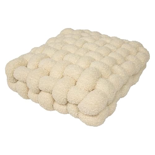 PTKG Kissen Deko Kuschelkissen Plüsch-Knoten-Ball-Kissen Geknotetes Kissen Knot Kopfkissen Dekokissen flauschig Zierkissen geflochten für Sofa, Bett, dekorativ,I,40×40×12CM von PTKG