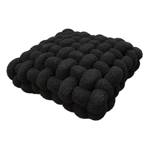 PTKG Kissen Deko Kuschelkissen Plüsch-Knoten-Ball-Kissen Geknotetes Kissen Knot Kopfkissen Dekokissen flauschig Zierkissen geflochten für Sofa, Bett, dekorativ,K,30×33×12CM von PTKG