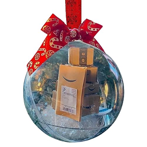 -Paket Ball Ornament, 8,9 cm Weihnachtskugel-Nachfüllung, transparente befüllbare Weihnachtskugeln | transparente Kugel mit Schleifenknoten und -Express-Box für Partygeschenke, Hochzeit Puchen von PUCHEN