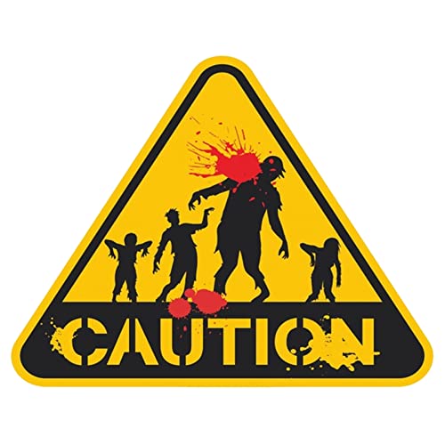 PUCHEN Halloween-Warnschild, leuchtet im Dunkeln, Halloween-Dekorationen, Halloween-Partyzubehör, selbstklebende Aufkleber für Haus, Garten, Hof, Haustür von PUCHEN