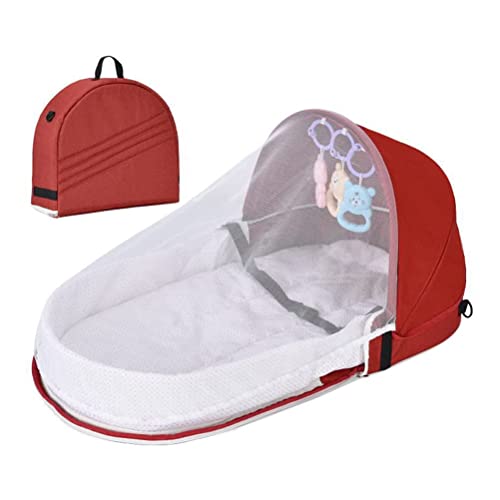 PUNELE Reisebett Baby, Baby Travel Krippe, Baby Tragbares Reisebett, Babybett Wickeltasche, 2 in 1 Faltbar Babybett mit Moskitonetz Reisebett Babyliege für Baby Kleinkinder von PUNELE