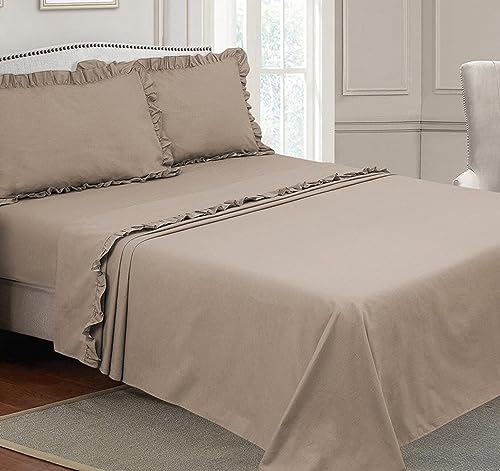 PURALUNA Bettwäsche-Set für Doppelbett aus Mikrofaser, mit italienischem Stil (Taubengrau, 180 x 200 cm H25) von PURALUNA