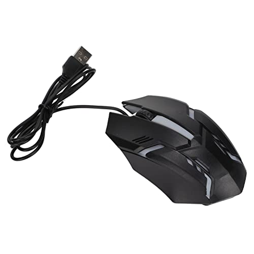 Gaming-Maus mit Kabel, RGB-Maus, 1200 DPI, Laptop-PC-Maus mit 3D-Scrollrad, für Win10, für Win 8, für Win 7, für Win Vista oder für Win XP Usw., Plug and Play(Schwarz) von PUSOKEI