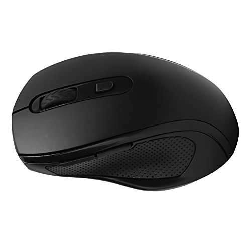 PUSOKEI Drahtlose Maus, 2,4 G Ergonomische Drahtlose Optische Maus mit USB-Nano-Empfänger, 1600DPI 6-Tasten-Akku-Maus, für PC, Tablet, Laptop, Notebook (Schwarz) von PUSOKEI