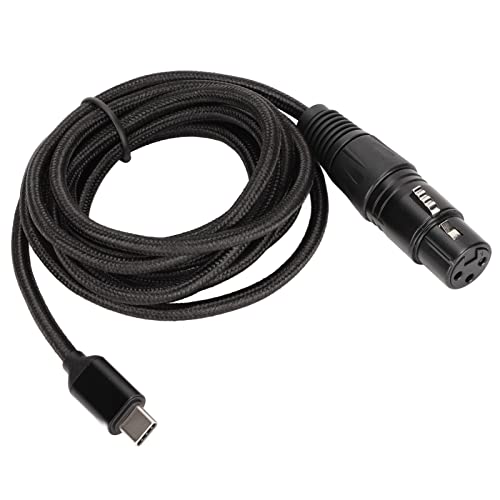 PUSOKEI USB C zu XLR Buchsenkabel, HiFi USB C Mikrofonkabel, Mikrofon Aufnahmeleitung, Eingebauter D/A Umwandlungschip für Windows OS X, Plug and Play(3M) von PUSOKEI