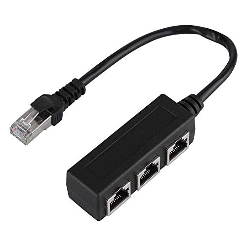 PUSOKEI RJ45-Splitteradapter, RJ-45-Stecker, 1 Bis 3-polige Buchse, Ethernet-Verlängerungskabel, Kabeladapter von PUSOKEI