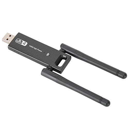 PUSOKEI Wireless USB WiFi Adapter, 2,42 GHz/300 Mbit/s Internet Adapter Antenne, PC WiFi Netzwerkkarte, Kommt mit CD, für Vista für Win7/Win8/Win8.1/Win10 von PUSOKEI