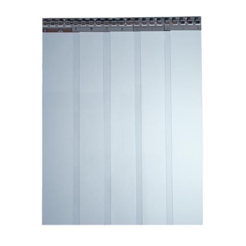 PVC Streifenvorhang 2x200mm Kühlhausvorhang-Transparent, Lamellenvorhang mit Schallschutz bis zu 30db, umweltfreundlicher Stallvorhang, PVC Vorhang (Vorhanghöhe (m): 2,25 m, Vorhangbreite (m): 1,35 m) von PVC Streifen Vorhang