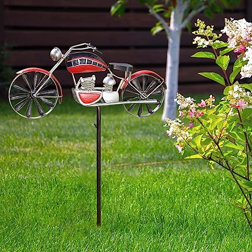 PW TOOLS Vintage Fahrrad-Windspiel aus Metall, Metall-Windspiel für den Außenbereich, Garten, Vintage-Fahrrad-Motorrad-Windspiel, Skulpturen für Hof- und Gartendekoration von PW TOOLS