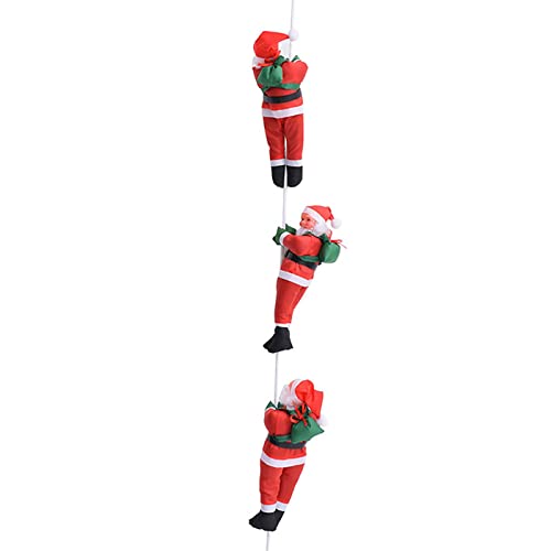 PW TOOLS Weihnachtsmann Kletterseil Leiter Weihnachten Animierte Hängen Ornament, klettert auf und ab Figurine Dekor Plüsch Spielzeug Dekoration Geschenk für Baumparty Haus Tür Wand Indoor Outdoor von PW TOOLS