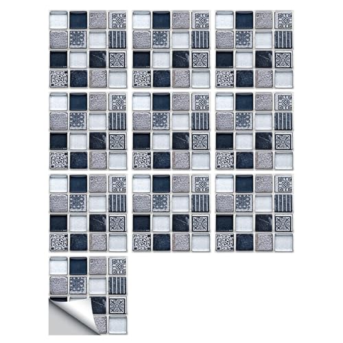 Glas-Spiegel-Mosaikfliesen, Mini-Mosaikfliesen, 10 Stück, Marmor-Mosaikfliesen, Wandaufkleber, flache 2D-gedruckte Abdeckungen for Küche und Bad, abziehen und aufkleben, wasserdichtes Kunstwandbild(Co Glas-Spiegel-Mosaikfliesen, Mini-Mosaikfliesen, 10 Stück, Marmor-Mosaikfliesen, Wandaufkleber, flache 2D-gedruckte Abdeckungen for Küche und Bad, abziehen und aufkleben, wasserdichtes Kunstwandbild(Co von PXAMORTEL