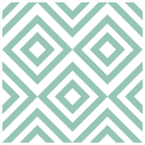 PYH Fliesenaufkleber Dimension Muster Mintgrün | Abmessung 15x15 cm | 24 Stück | Fliesenfolie Fliesensticker für Wandfliesen in Küche und Bad | attraktive Staffelpreise von PYH