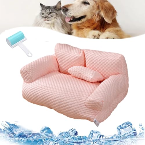 Ice Silk Cooling Pet Bed Breathable Washable Dog Sofa Bed,Dog Cooling Bed Summer Sleeping Cool Ice Silk Bed for Small,Medium, Large Dogs & Cats Breathable Washable Pet Beds von PZZPPU