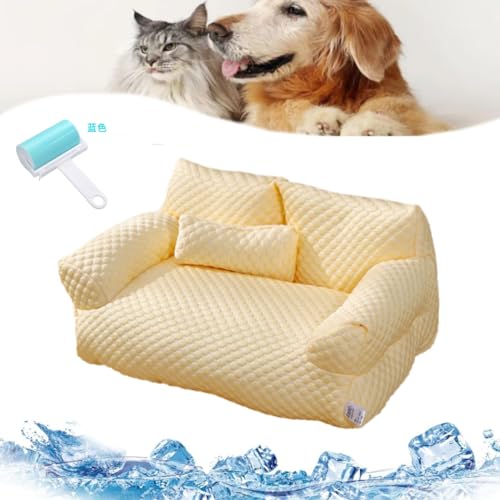 Ice Silk Cooling Pet Bed Breathable Washable Dog Sofa Bed,Dog Cooling Bed Summer Sleeping Cool Ice Silk Bed for Small,Medium, Large Dogs & Cats Breathable Washable Pet Beds von PZZPPU