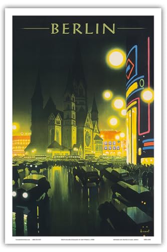 Pacifica Island Art - Bundesrepublik Deutschland - Kaiser-Wilhelm-Gedächtniskirche Berlin - Deutsche Reichsbahn - Retro Weltreise Plakat von Jupp Wiertz c.1930s - Kunstdruck 31 x 46 cm von Pacifica Island Art