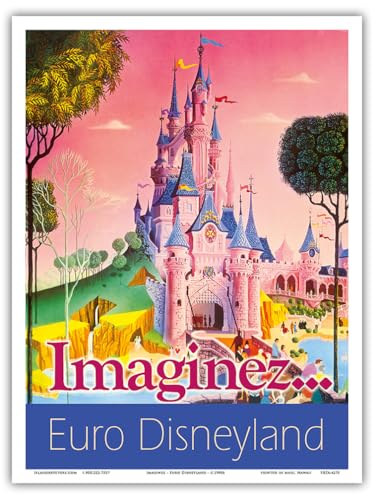 Pacifica Island Art Euro Disneyland - Paris, Frankreich - Imaginez (Träume) - Vintage Retro Welt Reise Plakat Poster c.1990s - Kunstdruck - 23cm x 31cm von Pacifica Island Art