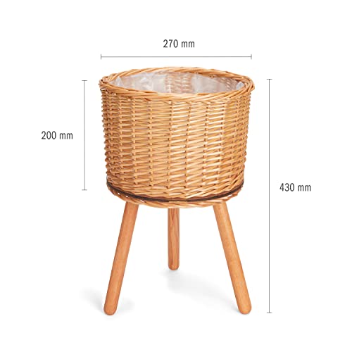 Paco Home Blumentopf Übertopf Natur Rattan Set mit Folieneinsatz Pflanzentopf Auslaufsicher Groß für Zimmerpflanzen, Farbe:Natur, Sets:2pcs Set/Design 6 von Paco Home