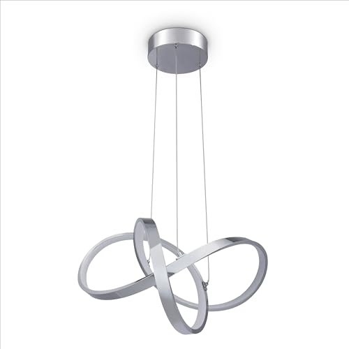 Paco Home Pendelleuchte Esstisch Lampe Deko Wohnzimmer LED Hängelampe Schlafzimmer Pendellampe Esszimmer Modern Stylisch, Lampenart:Typ 3, Farbe:Chrome - Weiß von Paco Home