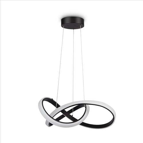 Paco Home Pendelleuchte Esstisch Lampe Deko Wohnzimmer LED Hängelampe Schlafzimmer Pendellampe Esszimmer Modern Stylisch, Lampenart:Typ 5, Farbe:Schwarz - Weiß von Paco Home