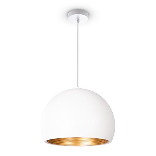 Paco Home Industrielle Hängelampe Deckenlampe Vintage Pendelleuchte Aus Alluminium Kronleuchter Ø36cm Esszimmer Küche Esstisch 1,5m Textilkabel E27 von Paco Home