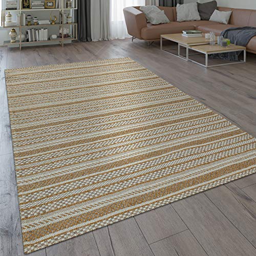 Paco Home Teppich Wohnzimmer Muster Orientalisch Modern Beige Braun Natur, Grösse:160x220 cm von Paco Home