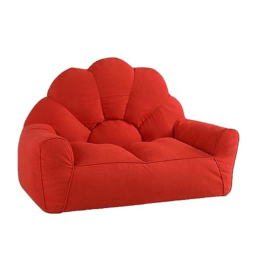 Sitzsackbezug ohne Füllung, Lazy Lounger Sitzsack Stuhlbezug, Riesen Bean Bag Chair Soft and Comfortable, Optimal Support for The Back 134 x 71 x 90cm,Rot von PacuM