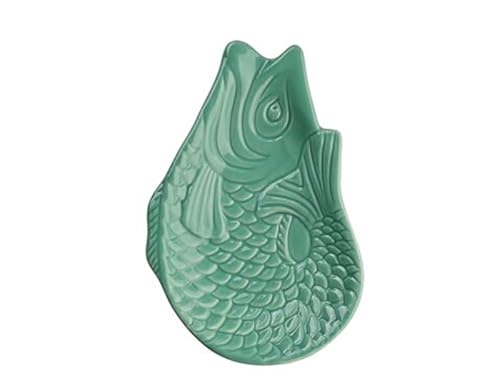 Monsieur Carafon Dekoteller Fisch, Keramik Größe M - 25,3 x 3 x 16 cm, Farbe (mint cream) von Pad