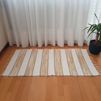 Mittlerer Creme Weißer Teppich/Weicher Bett Teppich Badezimmer Recycelter Baumwoll Kinderzimmer Für Wohnzimmer Schlafzimmer von PadaWorks