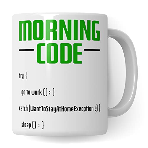Informatiker Tasse Kaffeetasse Informatik-Student Morning Code Programmieren Kaffee-Becher lustig Geschenk Sarkasmus Geschenkidee Programmierer (Weiß) von Pagma Druck