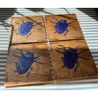 Purple Beetle Untersetzer von Paigeslittlewoodshop