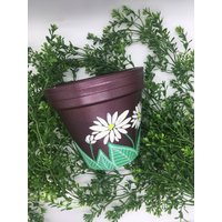 Handbemalter Übertopf - Blumen- Oder Sukkulententopf Mit Drainage Haus- Bürodekor Pflanzenliebhaber Gänseblümchen Indoor-Übertopf Außenpflanze von PaintedThumbShop