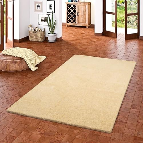 Palace Hochflor Shaggy Teppich Wohnzimmer Schlafzimmer Super Flauschig rutschfest Natur von Palace