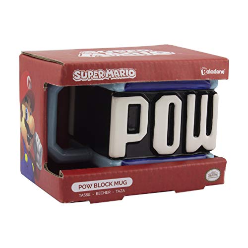 Paladone PP6344NN Super Mario Pow Block Tasse, 450 ml, offizielles Lizenzprodukt, Nintendo Merchandise, Keramik, 1 Stück (1er Pack) von Paladone