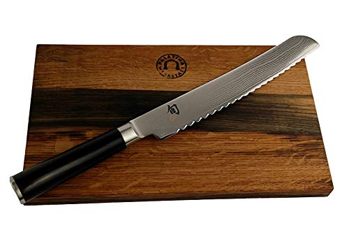 Kai Shun Classic Geschenkset | DM-0705 Brotmesser 23 cm | ultrascharfes Japan Messer aus Damaststah | l+großes Schneidebrett aus Fassholz (Eiche) 30x18 cm | VK: 245,- € von Palatina Werkstatt