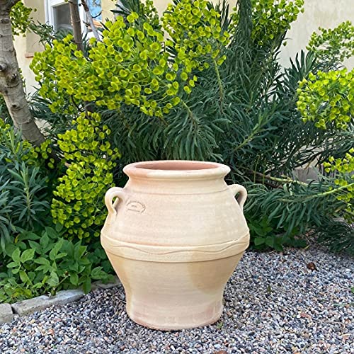 Palatina Werkstatt Terracotta Amphore Cassia 35cm - 100% handgefertigtes Unikat aus Griechenland - Verzaubern Sie Ihren Garten oder Terrasse in eine grüne Oase von Palatina Werkstatt